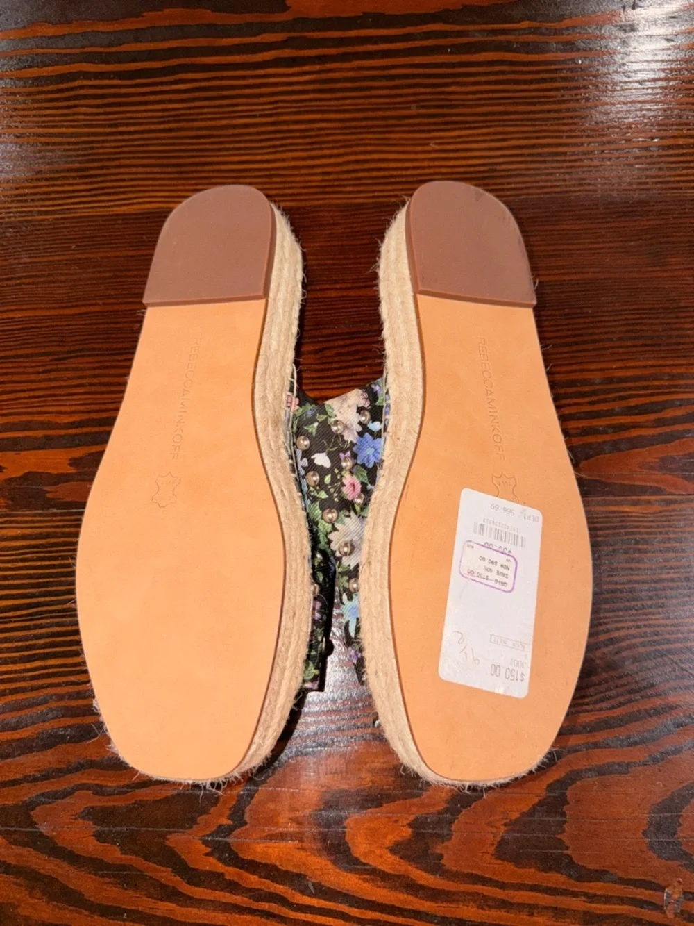 Rebecca Minkoff | Jodi Studded Espadrille Sandal - Black Flower - EUC - Size 9.5